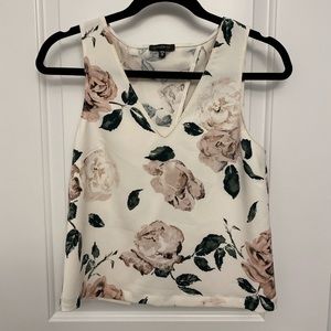 Floral sleeveless open back top